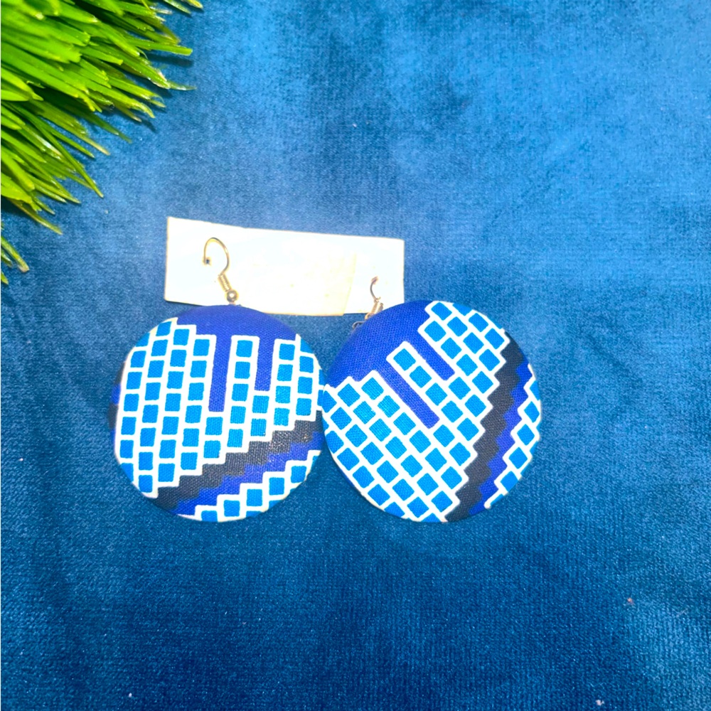 Handmade African print /Ankara fabric earrings Made In Ghana